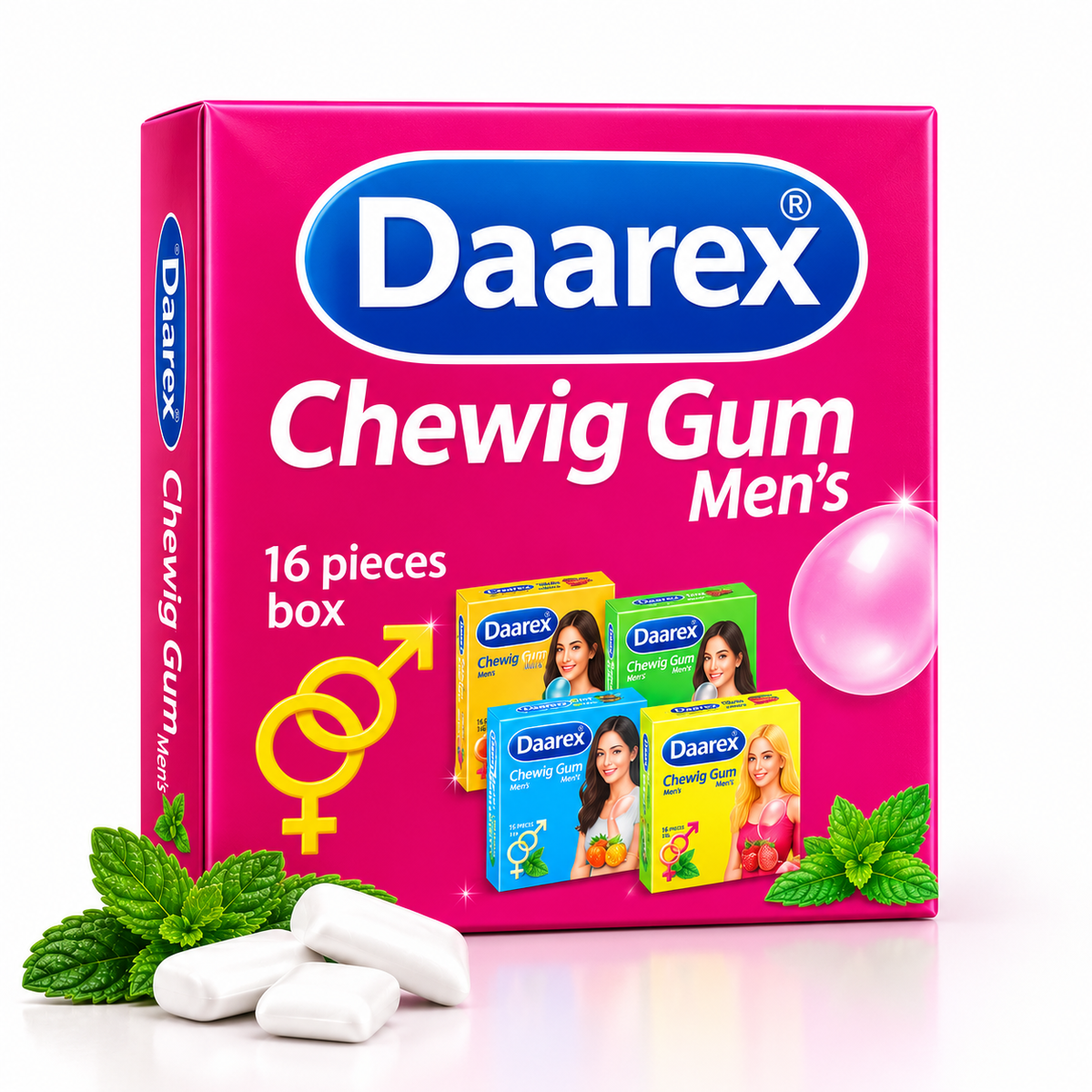 DAAREX Chewing Gum | A Fresh Touch for Every Moment -16 pcs